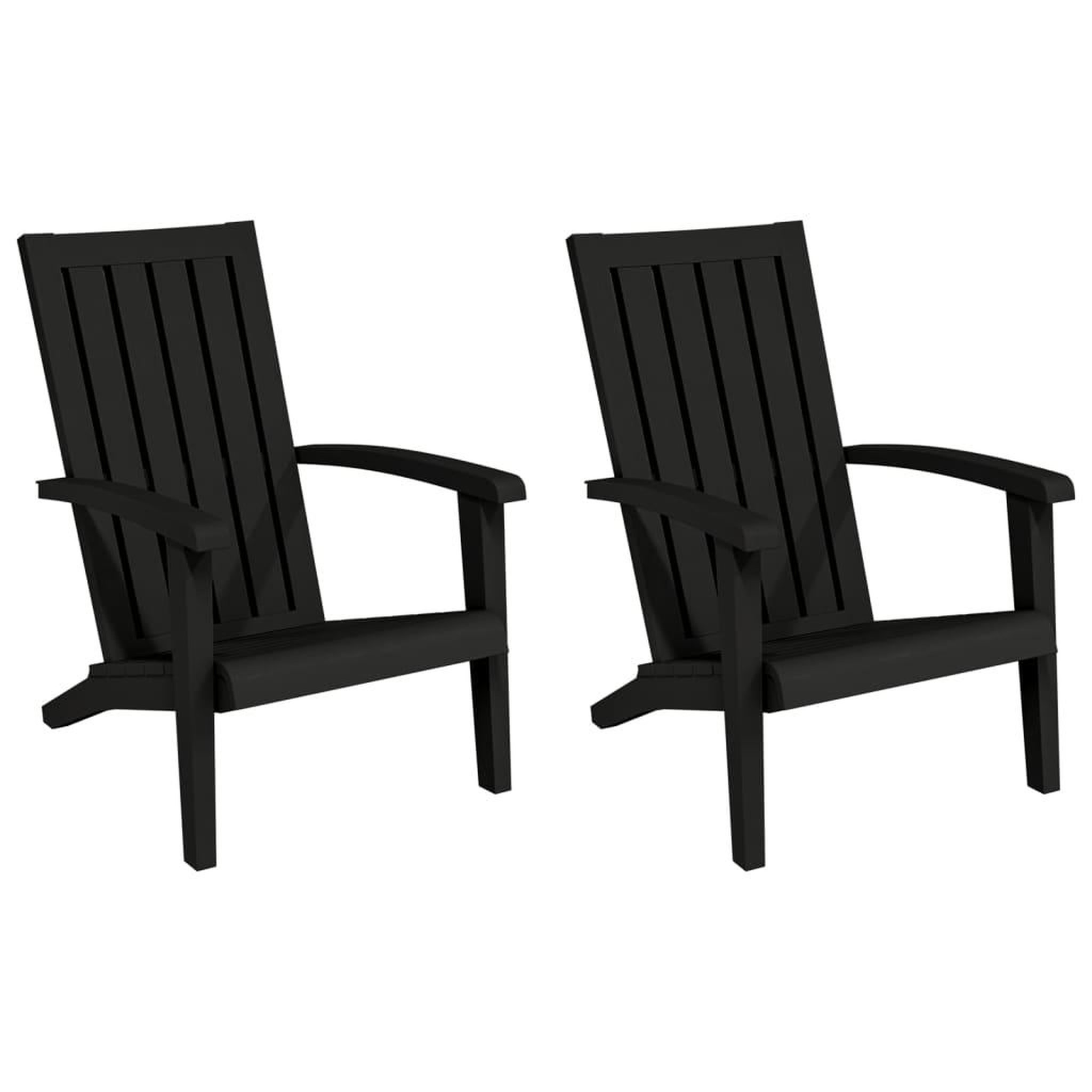 Voir la diapositive 2 : VIDAXL Chaises de jardin Adirondack lot de 2 noir polypropylene