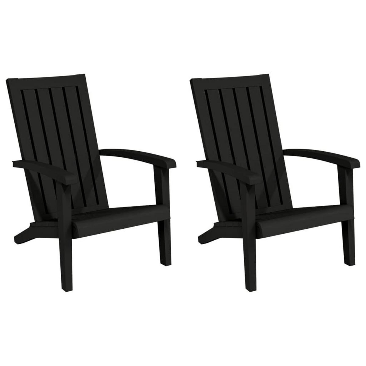 VIDAXL Chaises de jardin Adirondack lot de 2 noir polypropylene