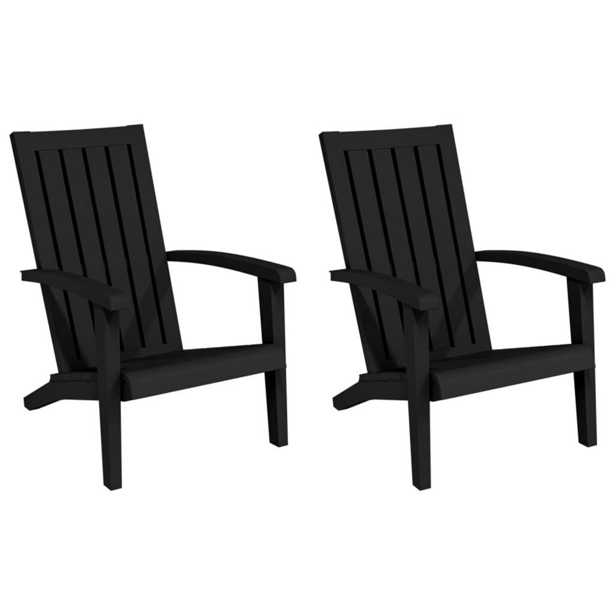 VIDAXL Chaises de jardin Adirondack lot de 2 noir polypropylene