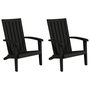Voir la diapositive 2 : VIDAXL Chaises de jardin Adirondack lot de 2 noir polypropylene
