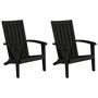 Voir la diapositive 2 : VIDAXL Chaises de jardin Adirondack lot de 2 noir polypropylene