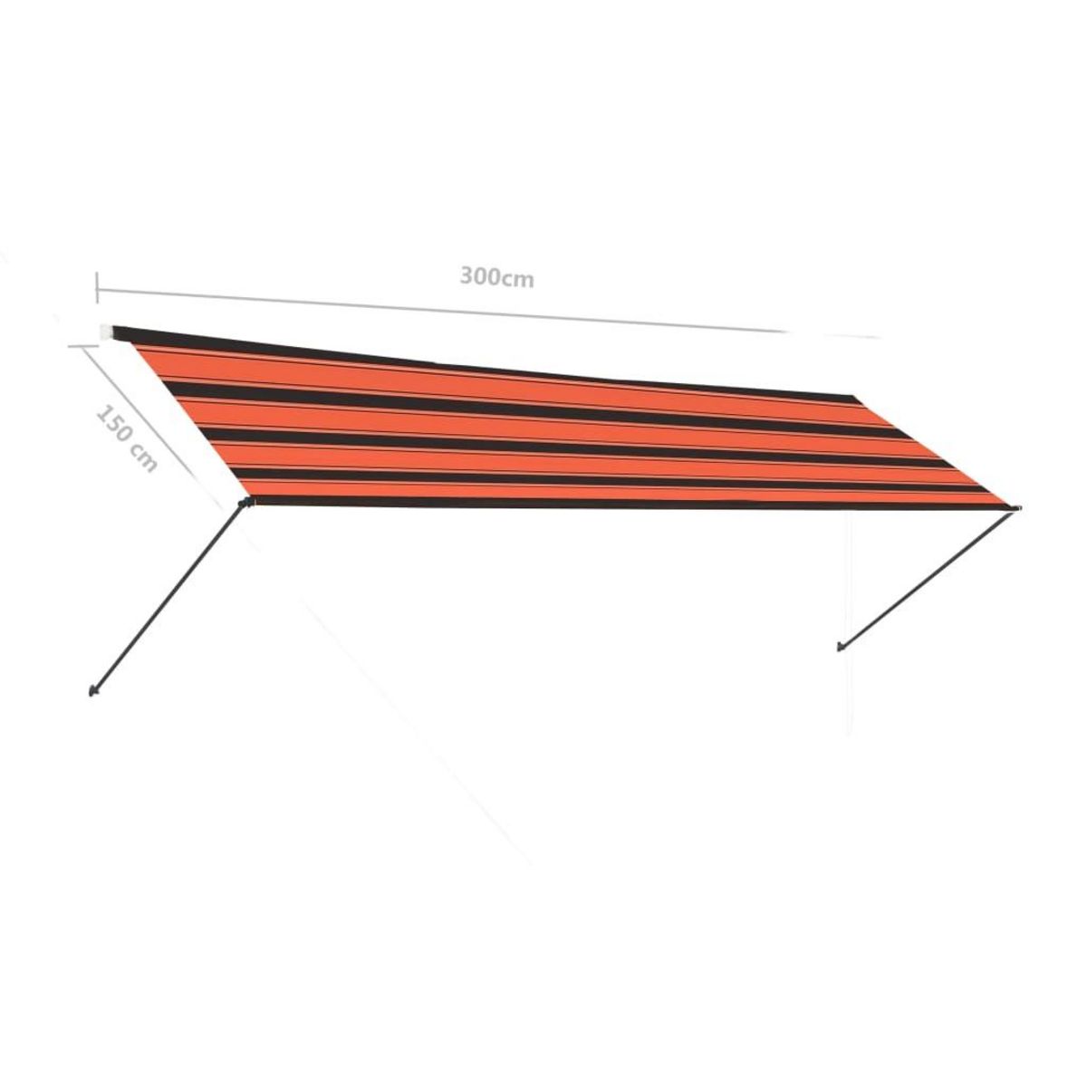 VIDAXL Auvent retractable avec LED 300x150 cm Orange et marron