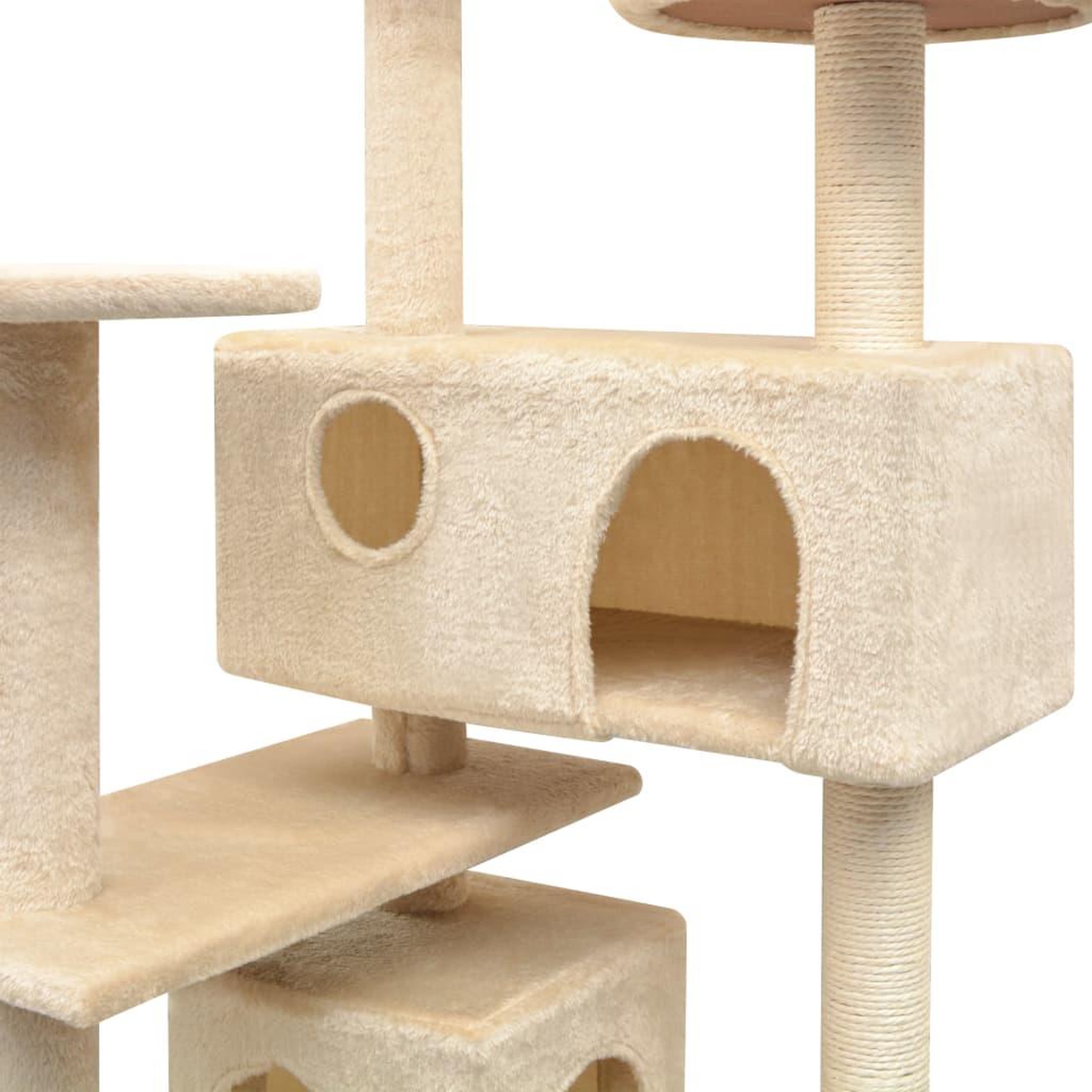 Voir la diapositive 3 : VIDAXL Arbre a chat avec griffoirs en sisal 125 cm Beige