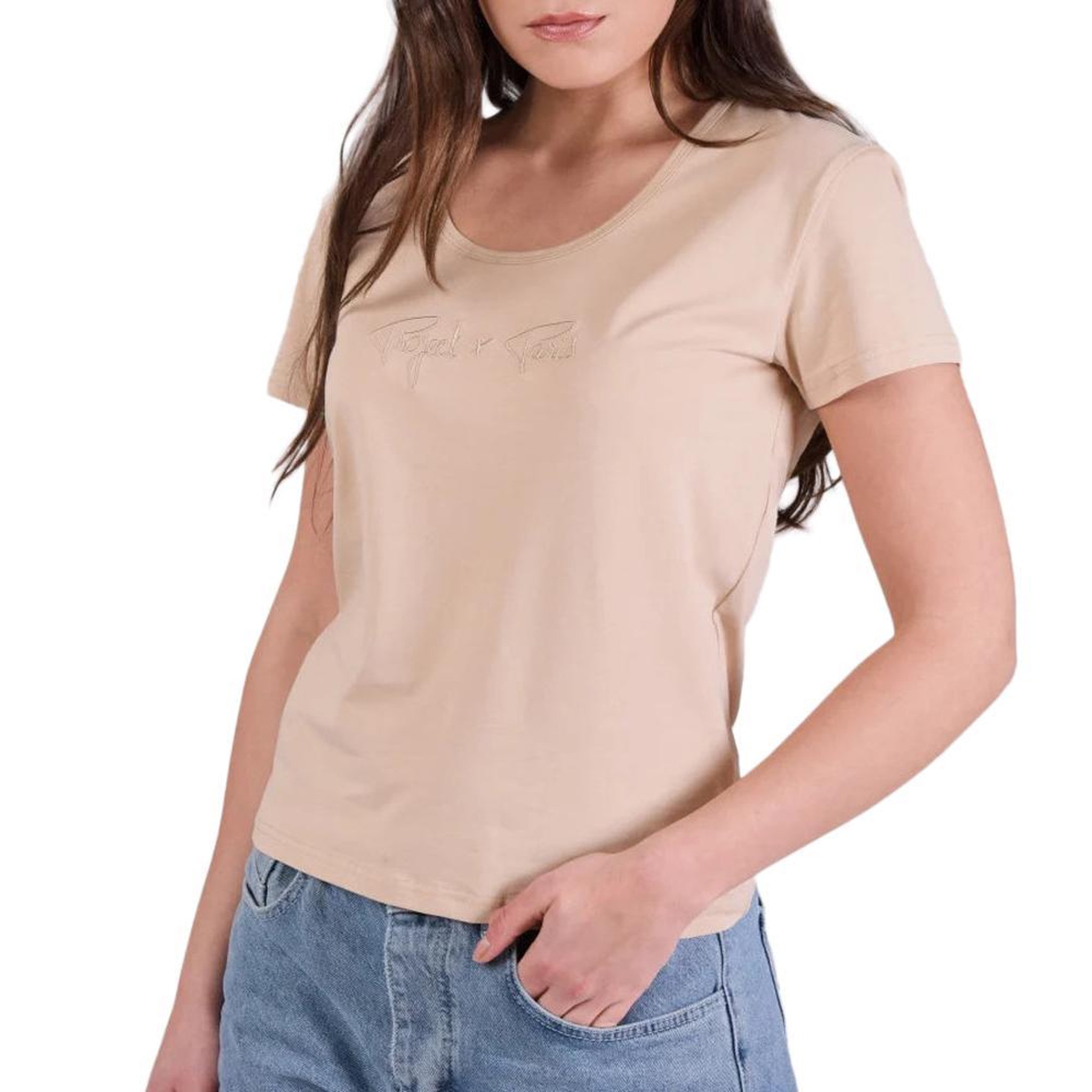 Project X T-shirt Beige Femme Project X Paris F221114. Coloris disponibles : Beige