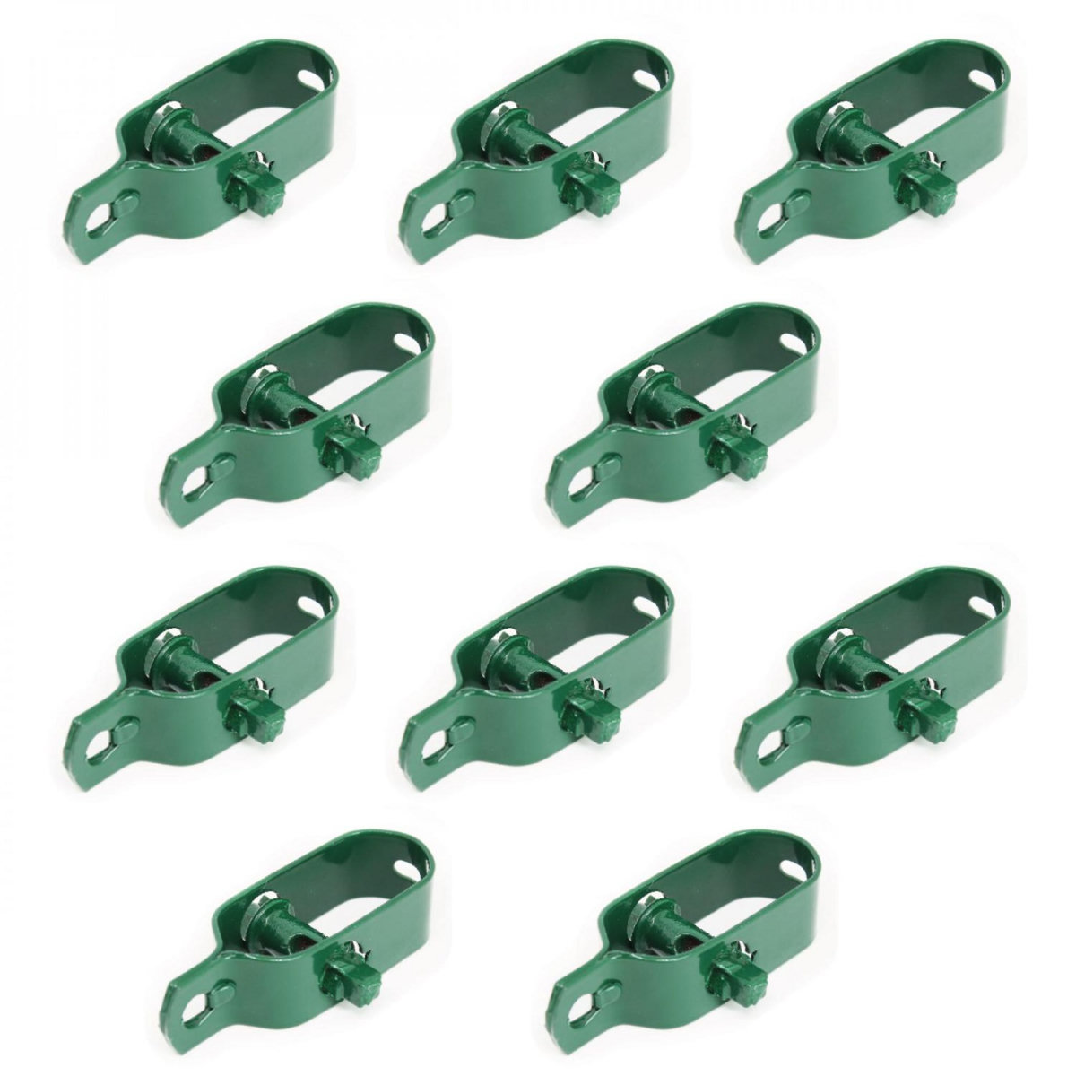LINXOR Lot de 10 tendeurs en acier galvanisé plastifié N°3 pour fil de grillage ou autre - Vert