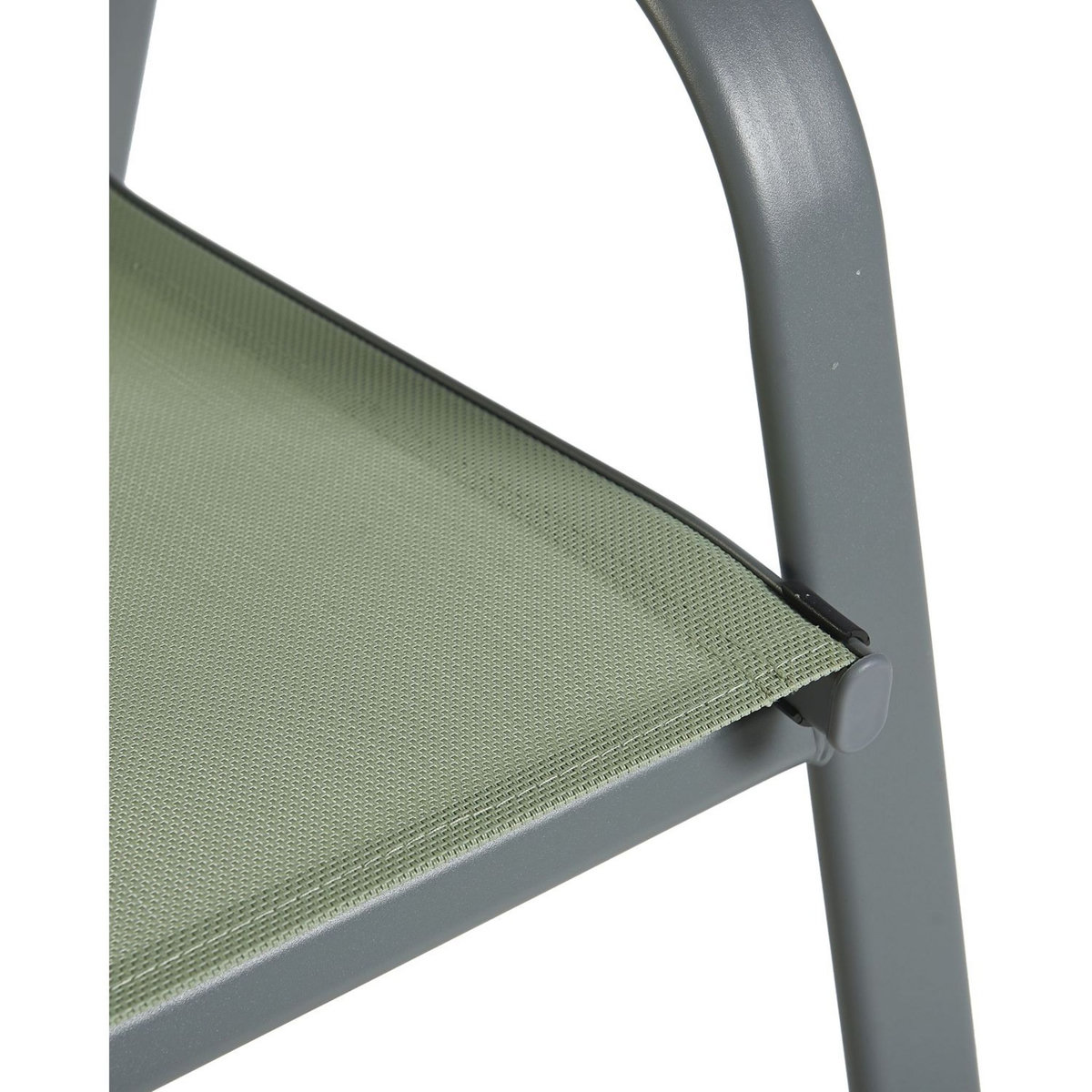 GARDENSTAR Fauteuil de jardin acier vert pâle avec dossier haut
