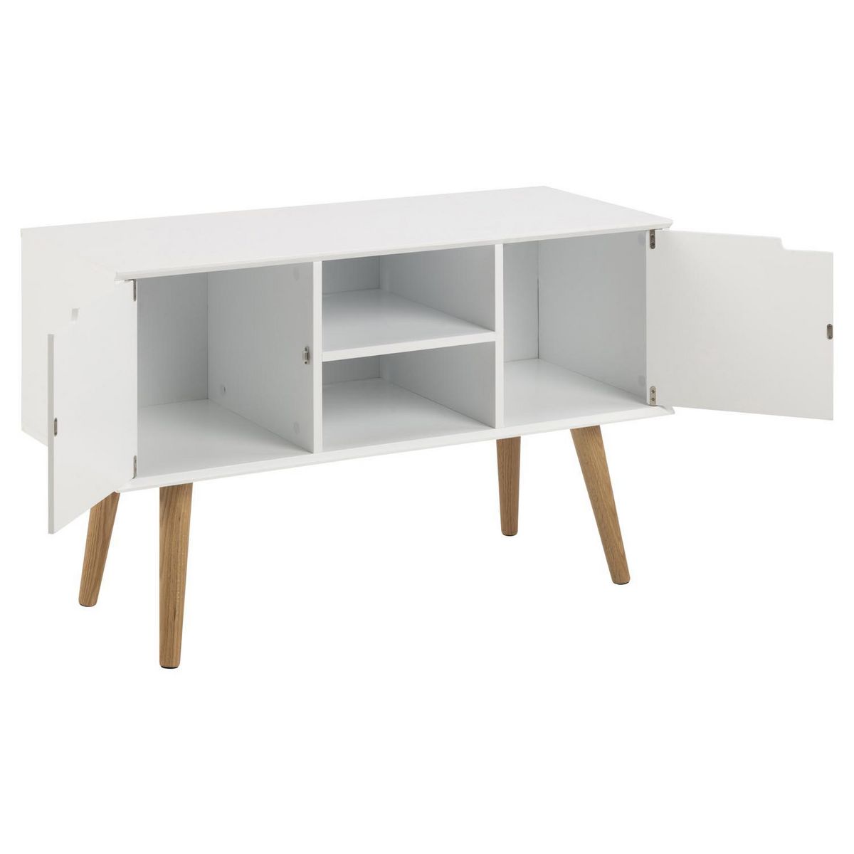 CONCEPT USINE Buffet scandinave blanc avec 2 placards LOKKA