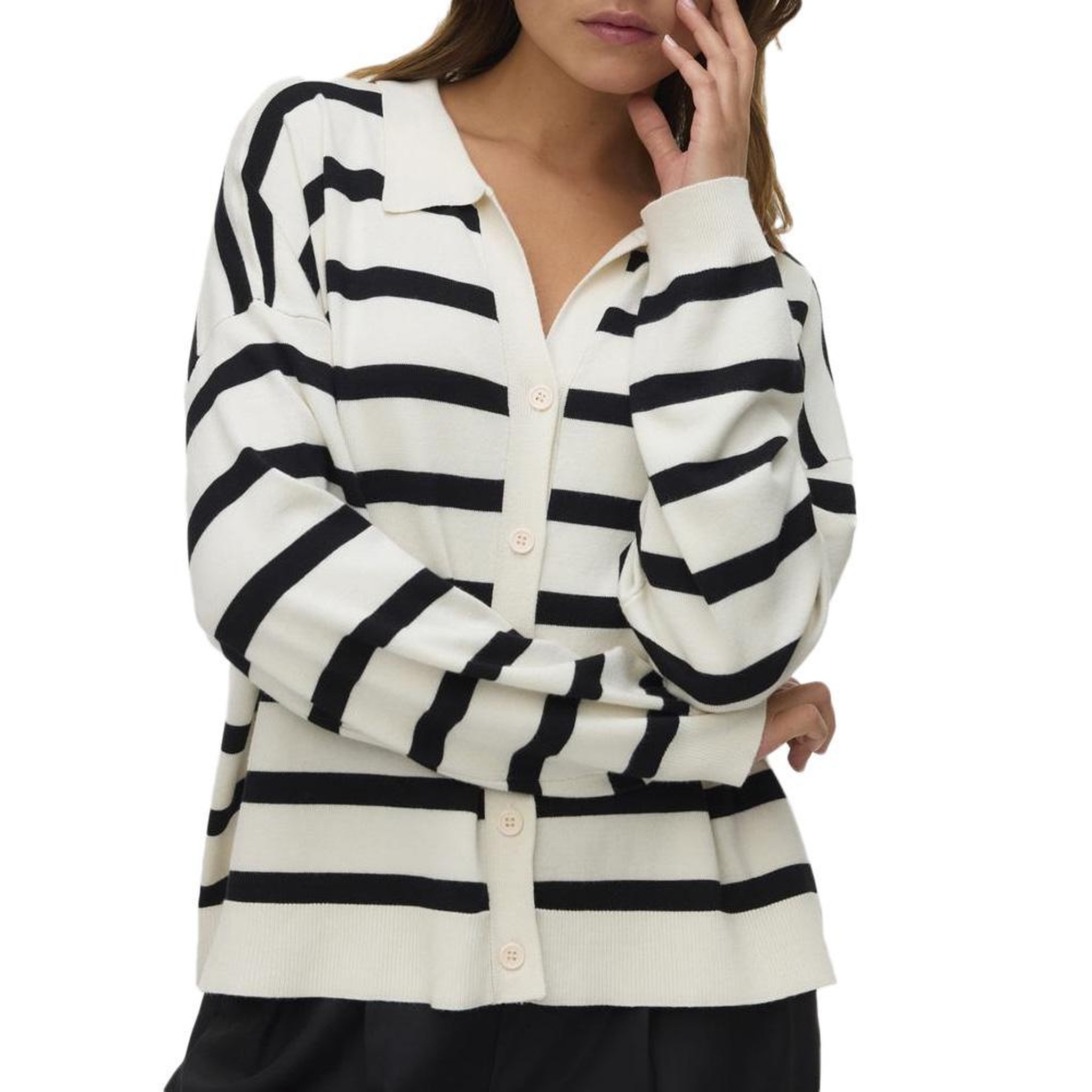 Voir la diapositive 1 : Vero Moda Pull Rayé Écru/Noir Femme Vero Moda Silla