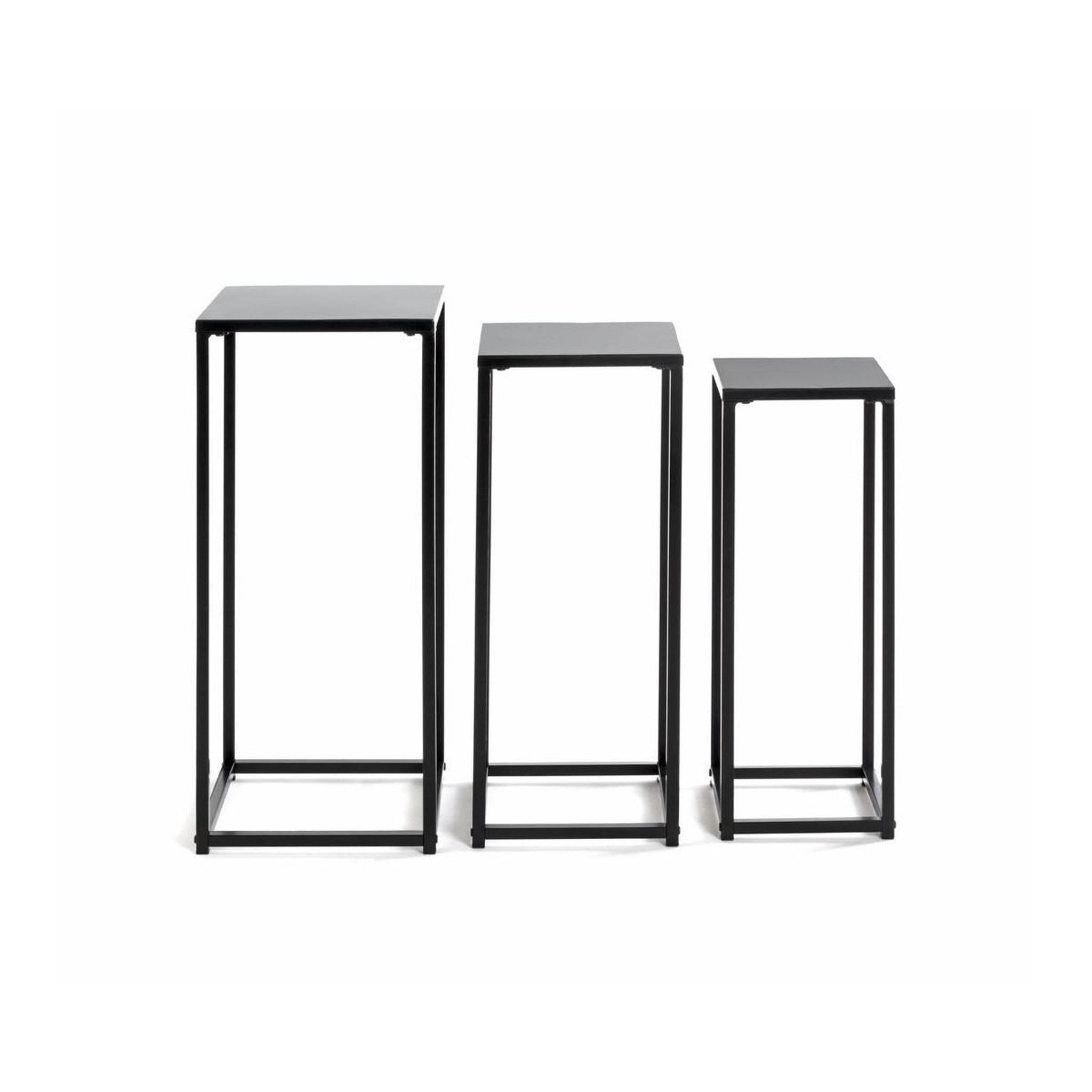 Voir la diapositive 2 : Paris Prix Lot de 3 porte-plantes en métal  cromano  71cm noir