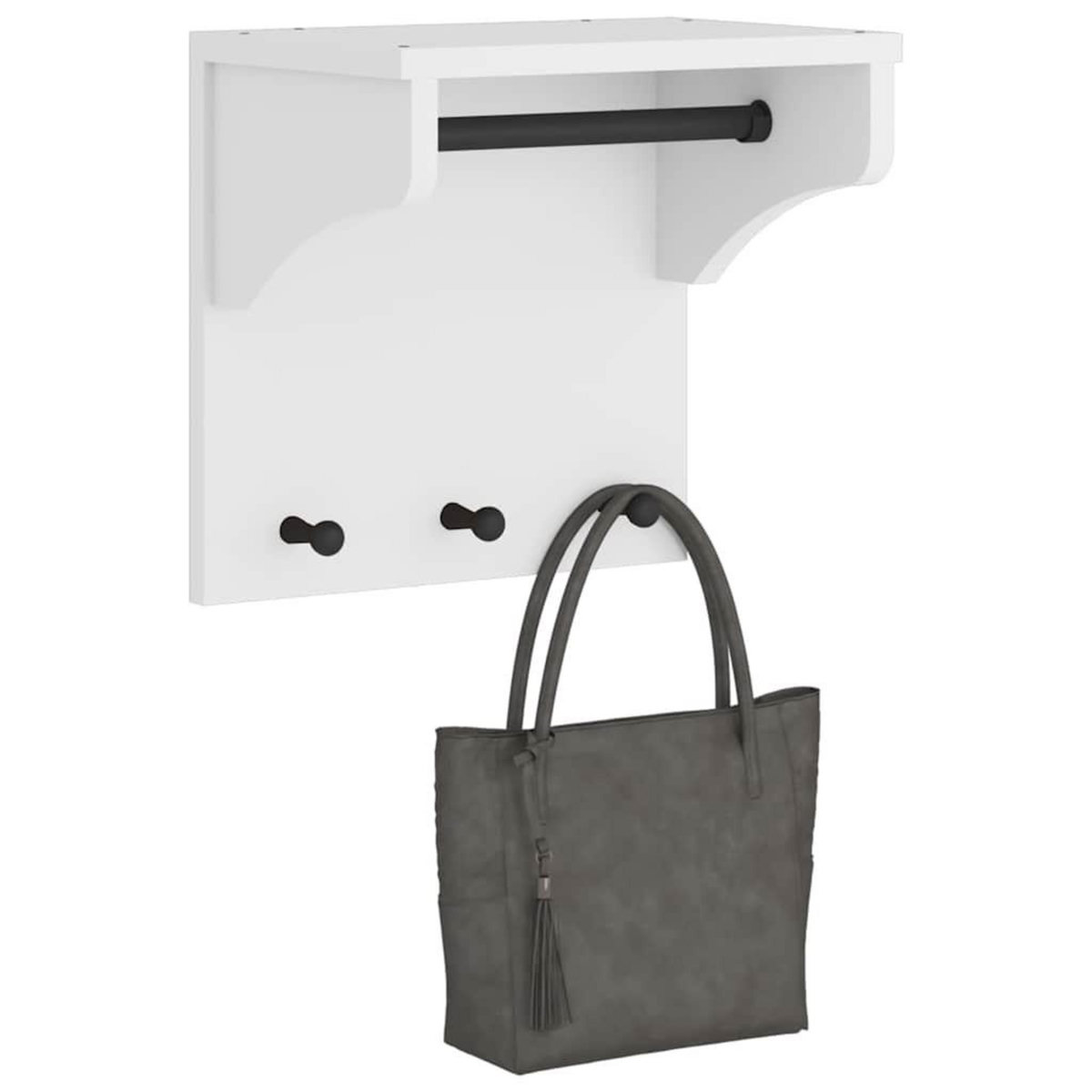 VIDAXL Porte-manteau mural SANDNES blanc 43x30x42 cm bois massif pin