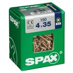 CENTRALE BRICO Lot de 150 vis acier tête fraisée pozidriv SPAX, Diam.4 mm x L.35 mm