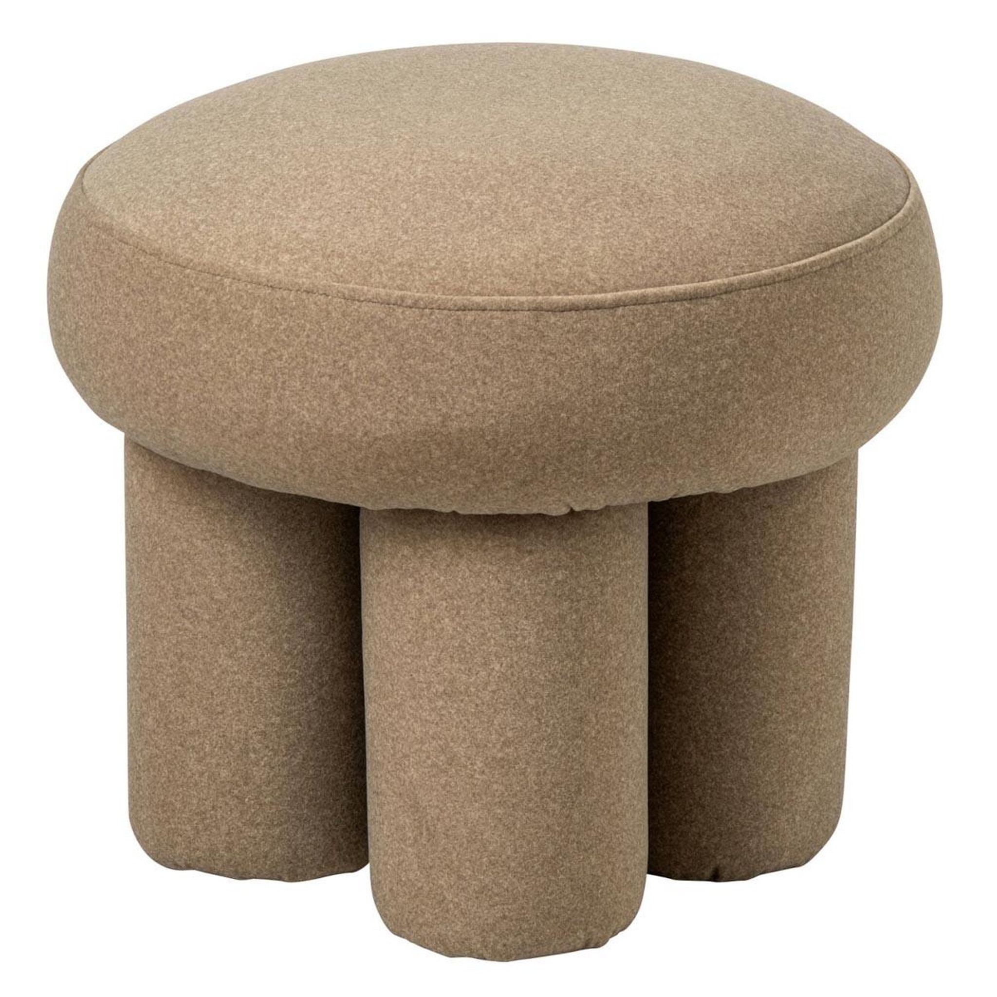 J-LINE Pouf rond sur pieds  toffee  48cm beige
