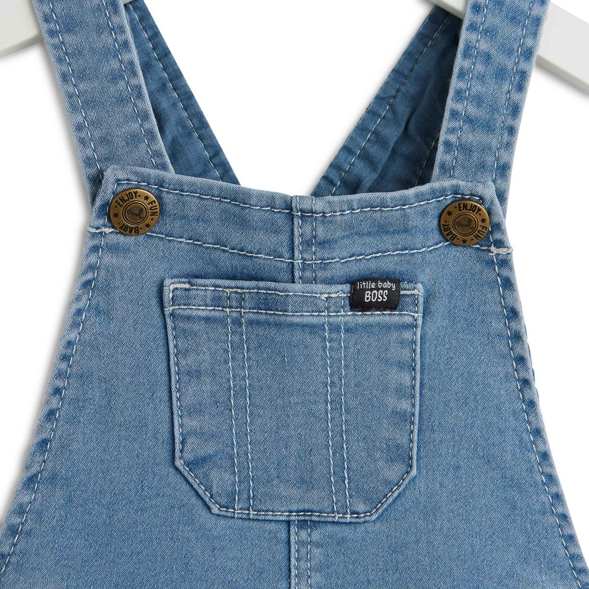IN EXTENSO Salopette courte en jean bébé garçon