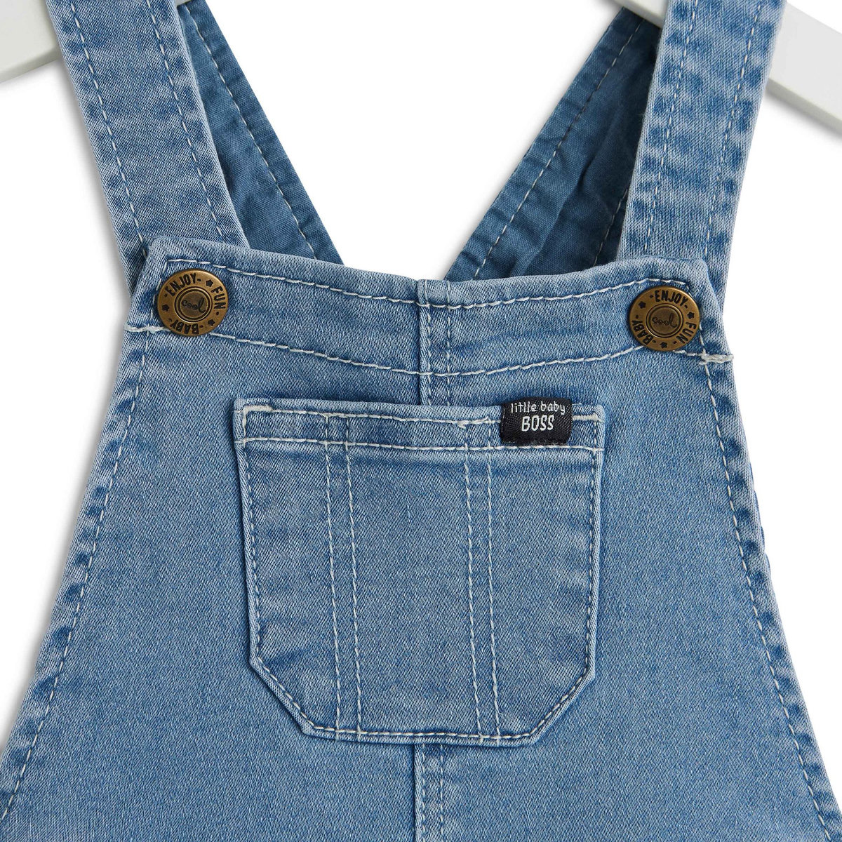IN EXTENSO Salopette courte en jean bébé garçon