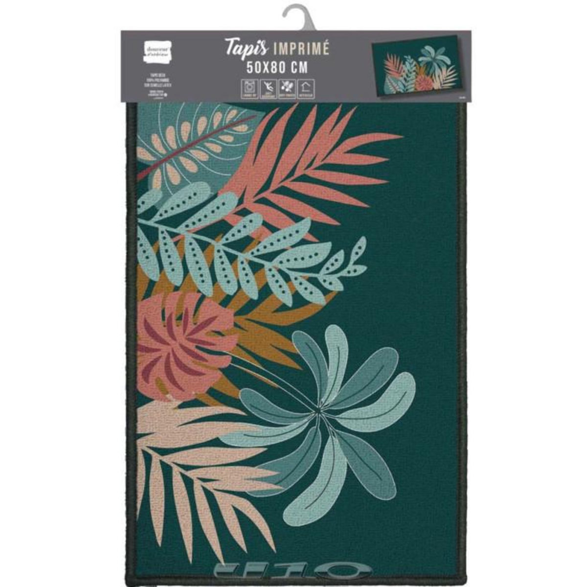 Paris Prix Tapis Déco Imprimé  Jacala  50x80cm Bleu