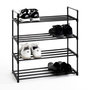 Voir la diapositive 4 : Paris Prix Étagère à Chaussures  4 Niveaux  74cm Noir