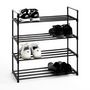 Voir la diapositive 4 : Paris Prix Étagère à Chaussures  4 Niveaux  74cm Noir