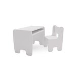 KOBI Ensemble Table et Chaise Enfant Blanc - Mobilier Sécurisé et Pratique