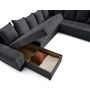 Voir la diapositive 4 : BEST MOBILIER Henry - canapé panoramique convertible - avec coffre - en velours côtelé - 7 places