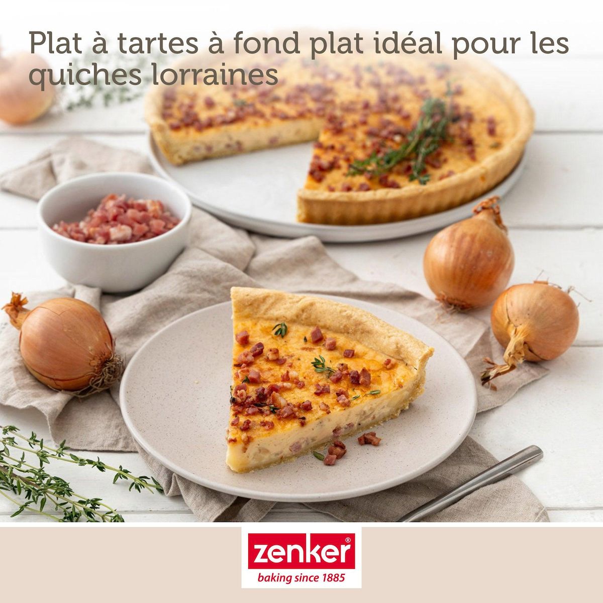 ZENKER Set pâtisserie avec moule à quiche lorraine 28 cm antiadhésif, 2 bols à mixer, verre mesureur et spatule Zenker