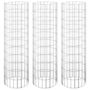 Voir la diapositive 2 : VIDAXL Lit sureleve a gabion circulaire 3pcs Acier galvanise Ø30x100cm