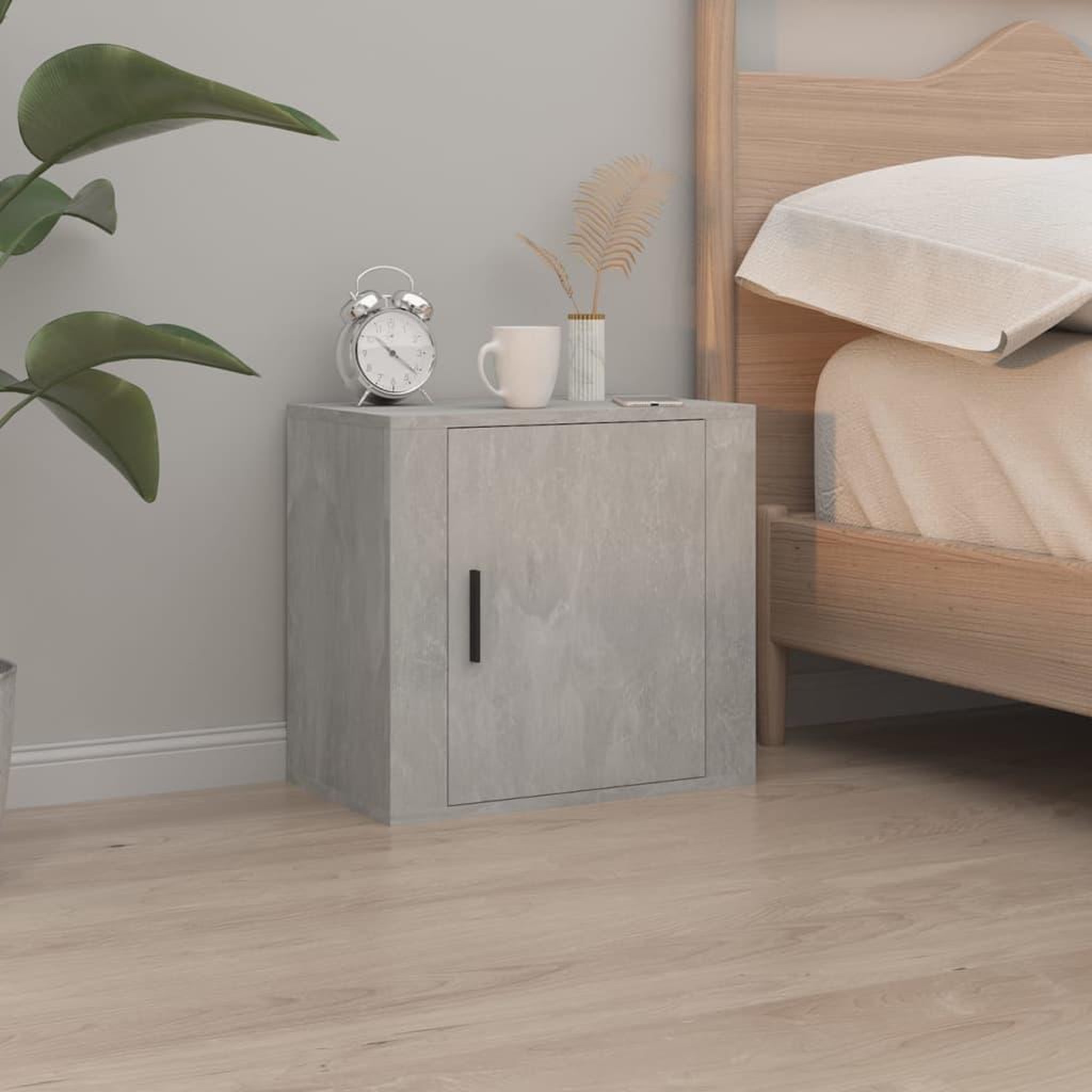 Voir la diapositive 3 : VIDAXL Tables de chevet murales 2 pcs Gris beton 50x30x47 cm