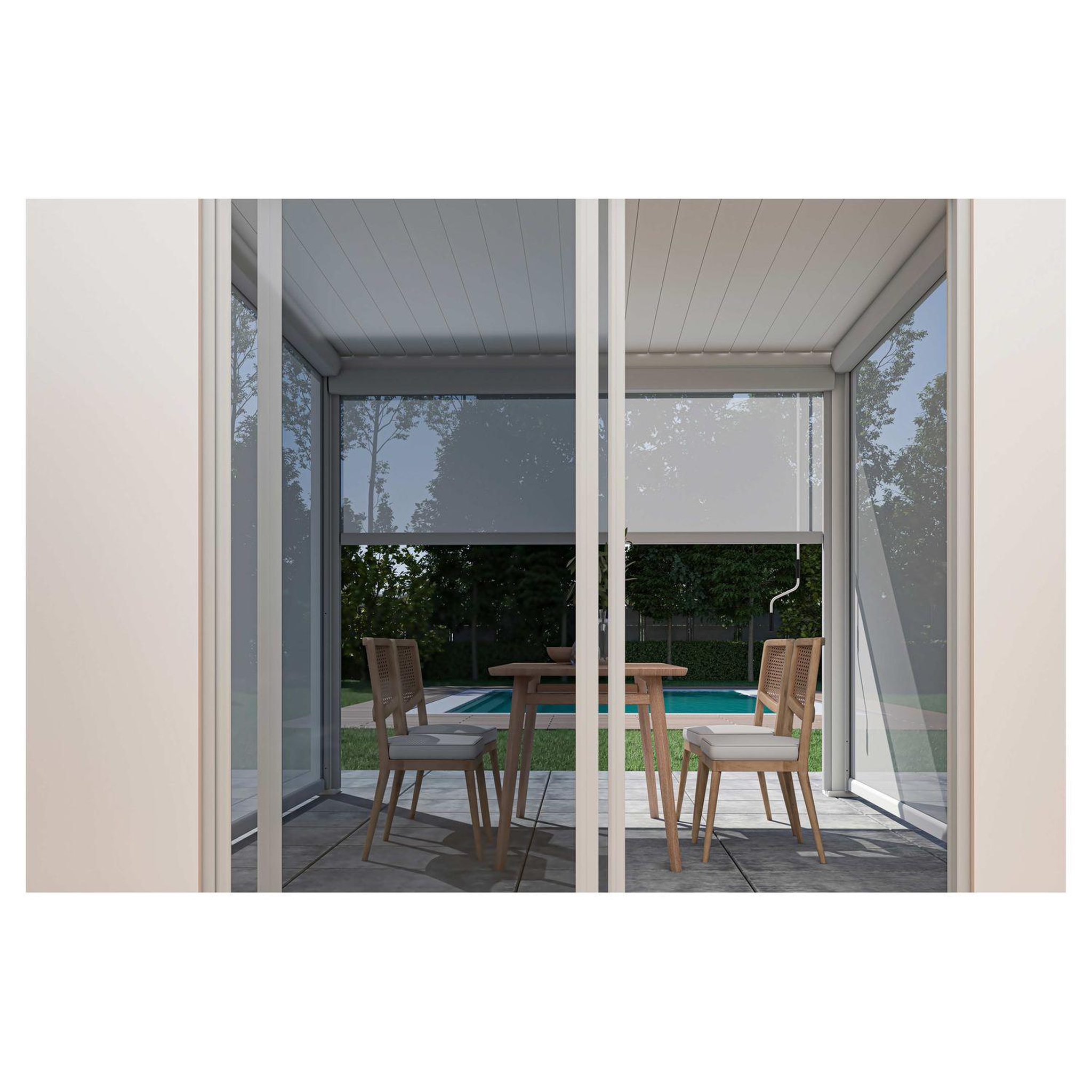 Voir la diapositive 3 : OMBREA Pergola bioclimatique - Autoportante - Blanche - 3x3 OMBREA