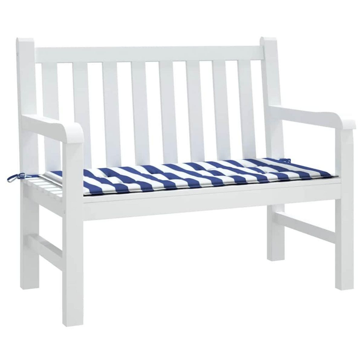 VIDAXL Coussin de banc de jardin rayures bleues et blanches 120x50x3cm