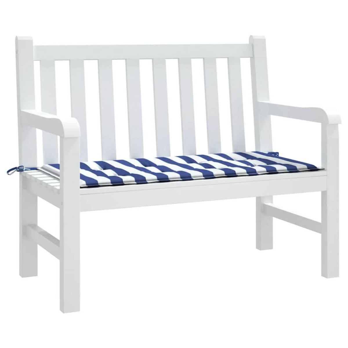 VIDAXL Coussin de banc de jardin rayures bleues et blanches 120x50x3cm