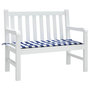 Voir la diapositive 3 : VIDAXL Coussin de banc de jardin rayures bleues et blanches 120x50x3cm