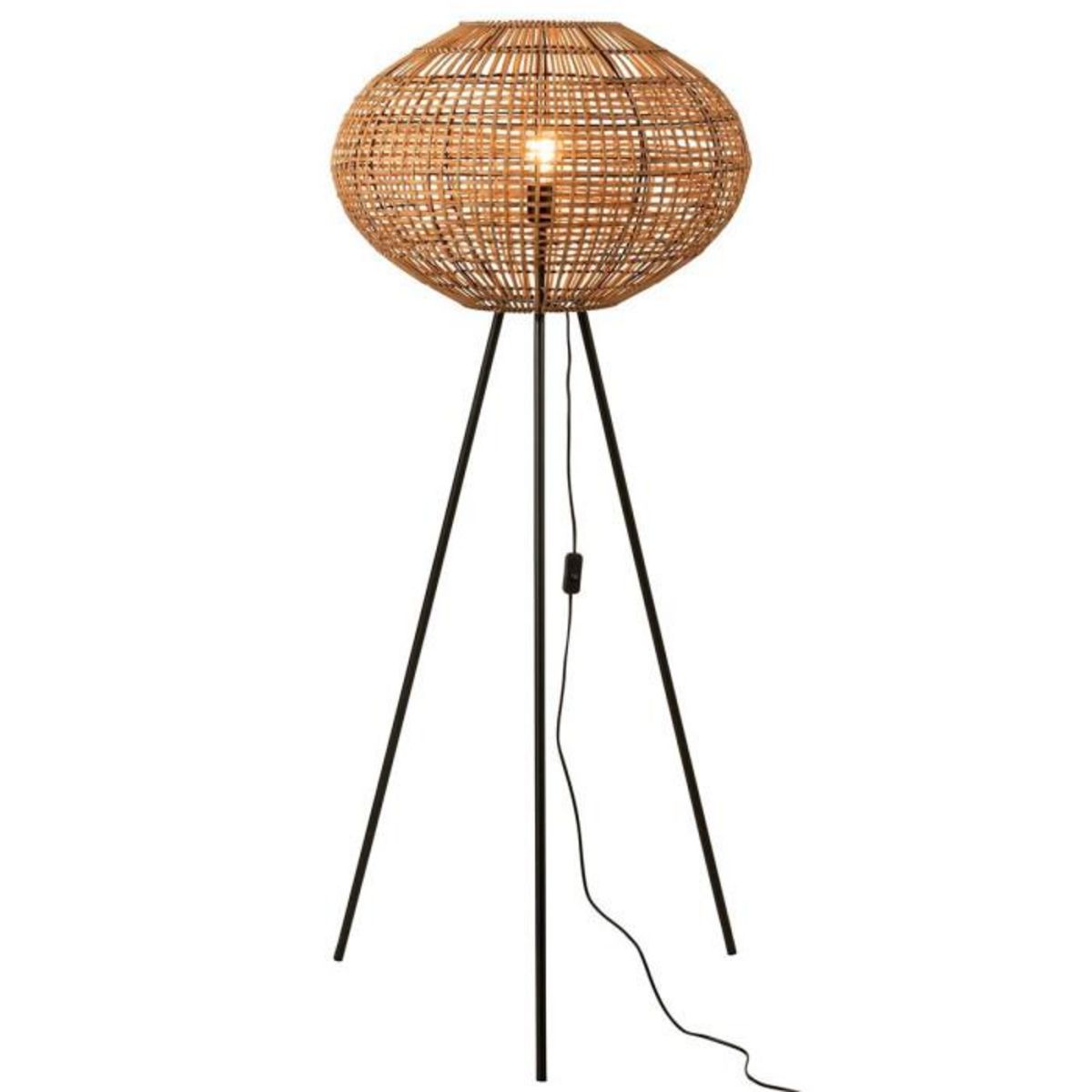 Paris Prix Lampadaire Trépied  Rotin & Métal  125cm Naturel