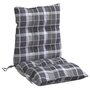 Voir la diapositive 5 : VIDAXL Coussins de chaise a dossier bas lot de 6 motif a carreaux gris