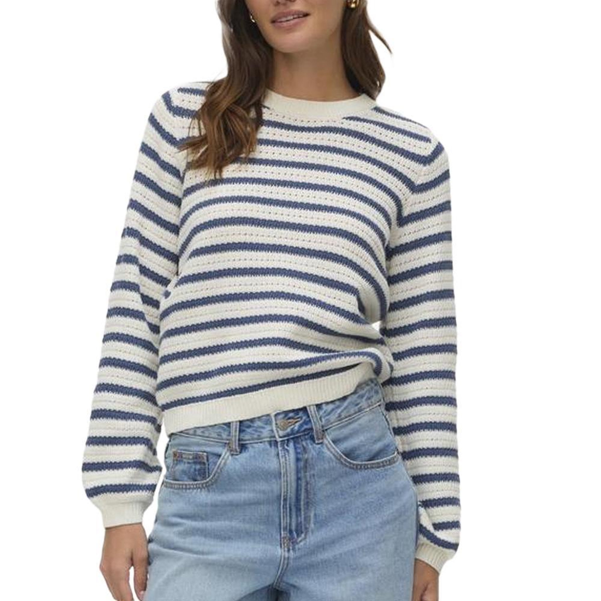 Voir la diapositive 1 : Vero Moda Pull Blanc/Marine Femme Vero Moda Gorgeous