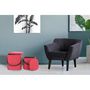 Voir la diapositive 4 : Paris Prix Lot de 2 Poufs & Coffres de Rangement  Arabella  44cm Rouge & Noir