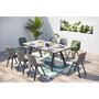Voir la diapositive 2 : CONCEPT USINE Salon de jardin aluminium et plateau aspect ciment 8 places TEMARA