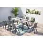 Voir la diapositive 2 : CONCEPT USINE Salon de jardin aluminium et plateau aspect ciment 8 places TEMARA
