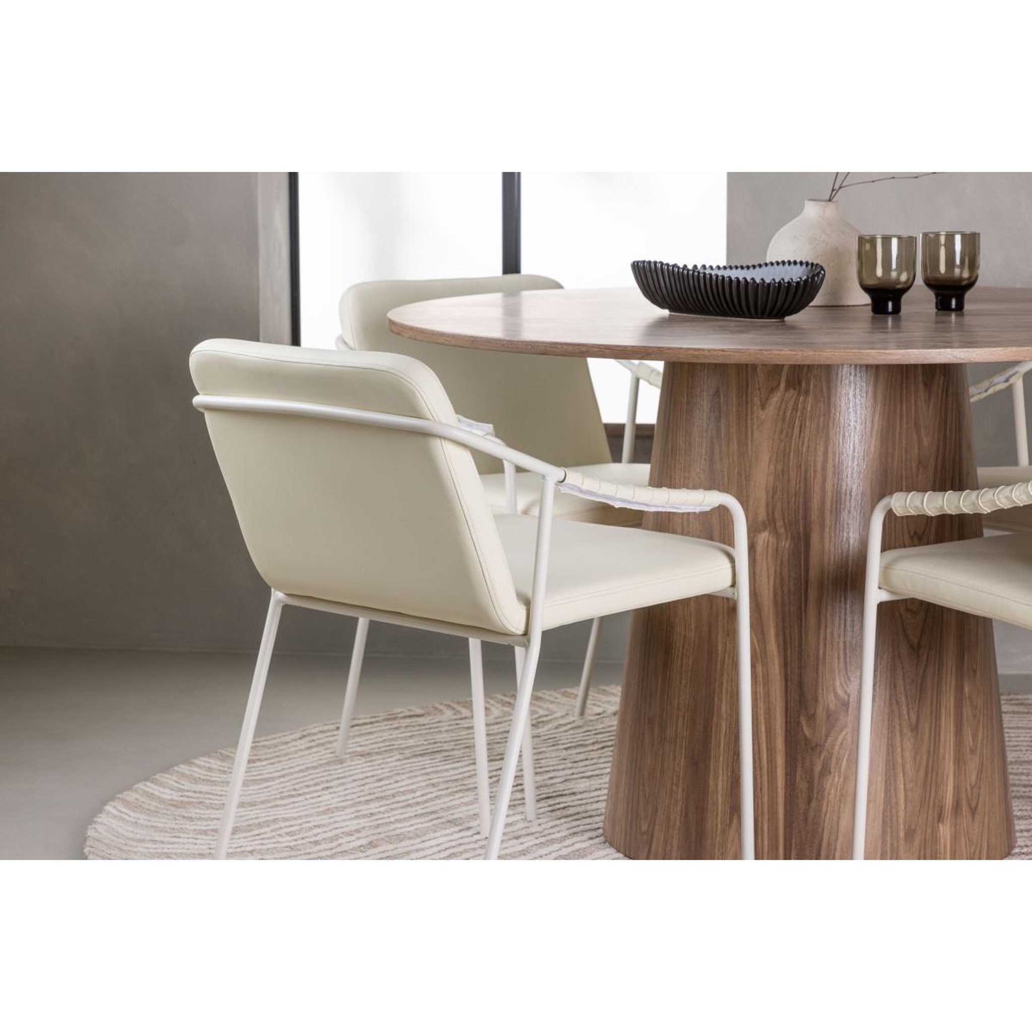 Voir la diapositive 6 : Paris Prix Ensemble table à manger & 4 chaises  lanzo & tvist  120cm beige & marron