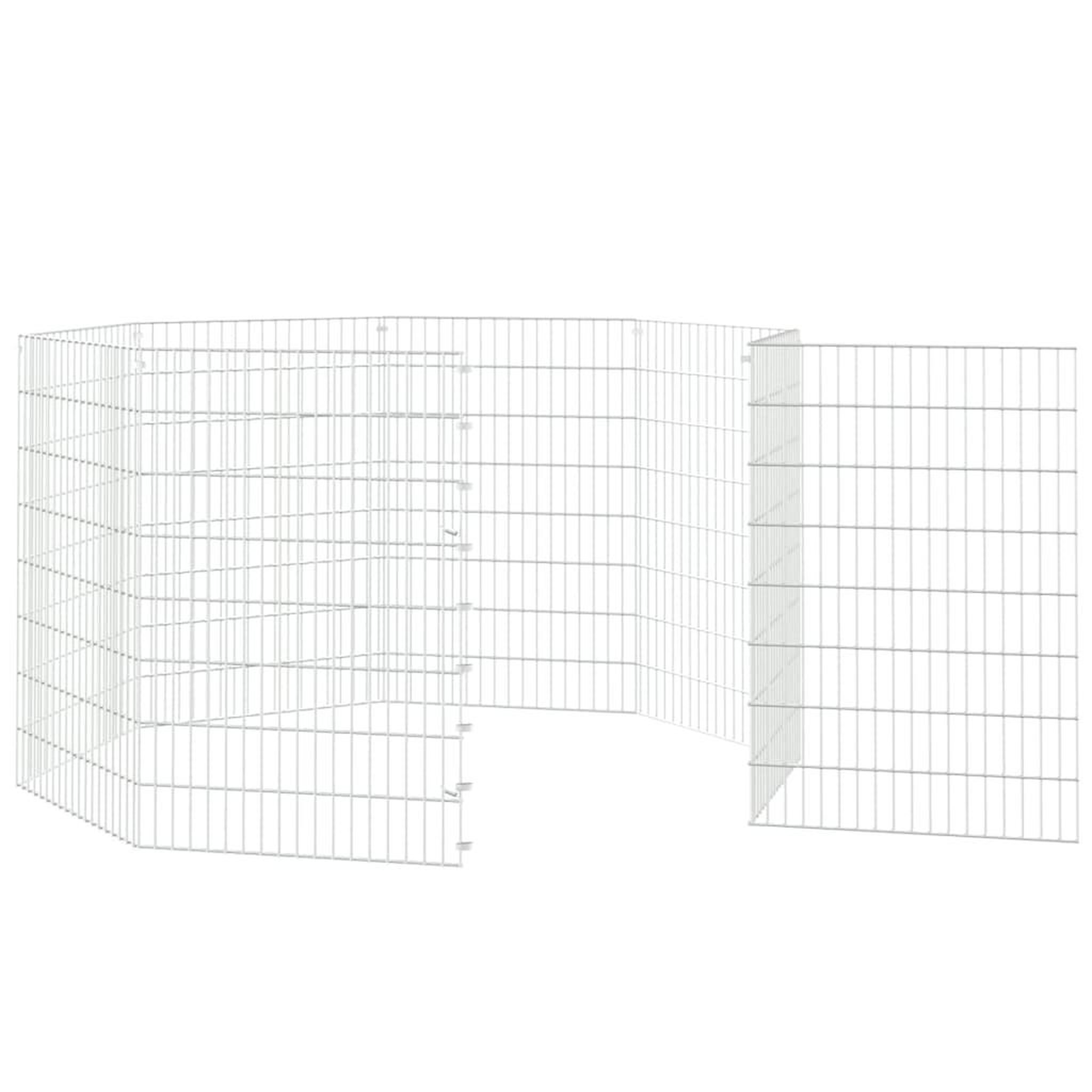 Voir la diapositive 5 : VIDAXL Enclos pour animaux en liberte 8 panneaux 54x80cm fer galvanise