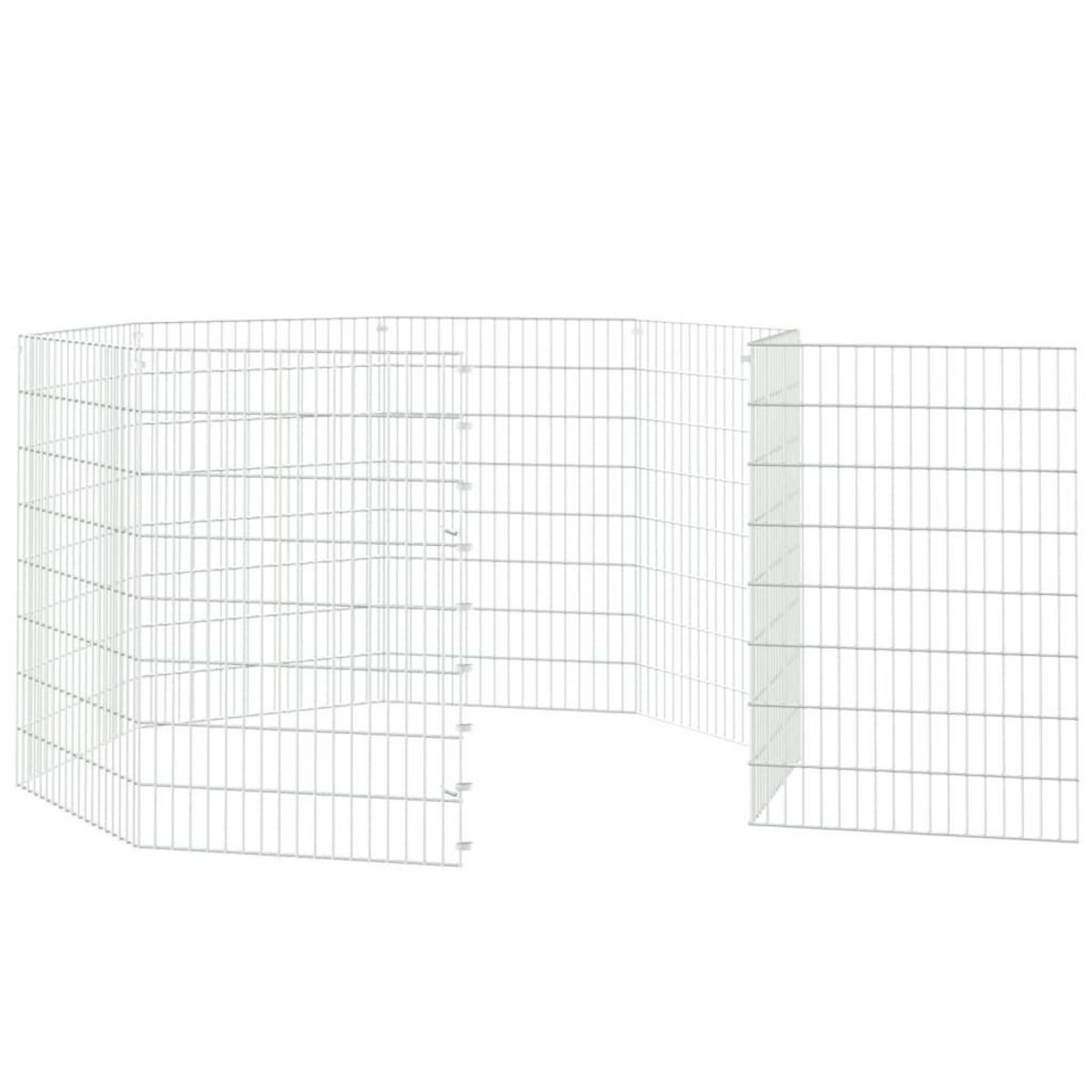 VIDAXL Enclos pour animaux en liberte 8 panneaux 54x80cm fer galvanise