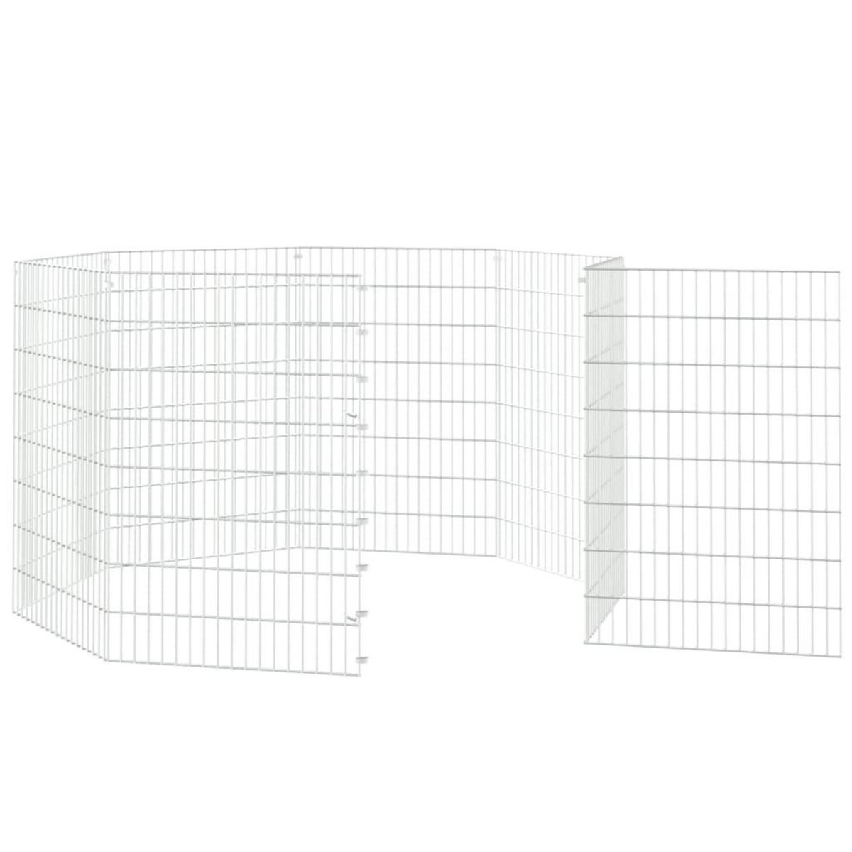 VIDAXL Enclos pour animaux en liberte 8 panneaux 54x80cm fer galvanise