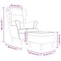 Voir la diapositive 6 : VIDAXL Fauteuil a oreilles avec tabouret gris clair velours