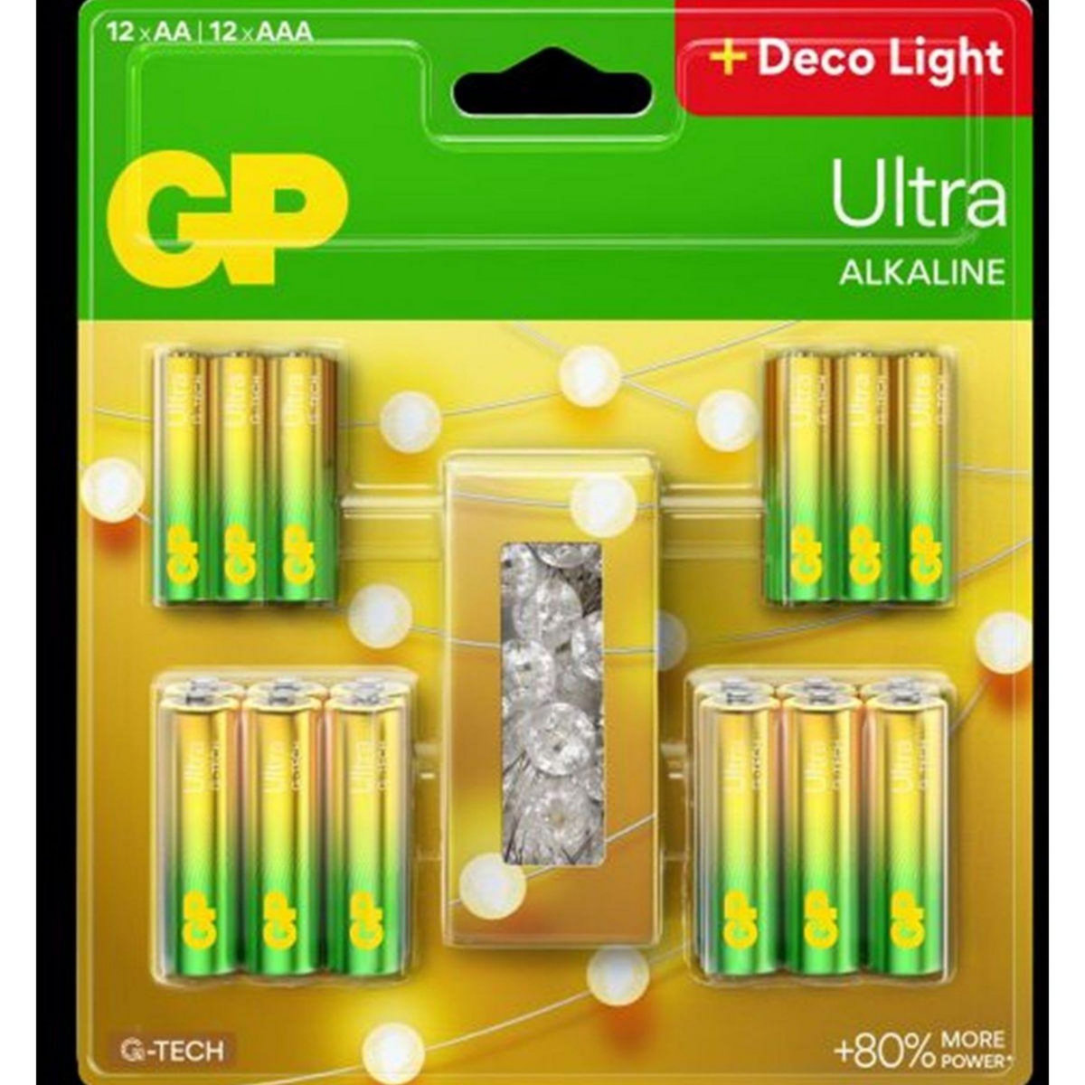 GP BATTERIES Pile x12 AA + x12 AAA + guirlande LED