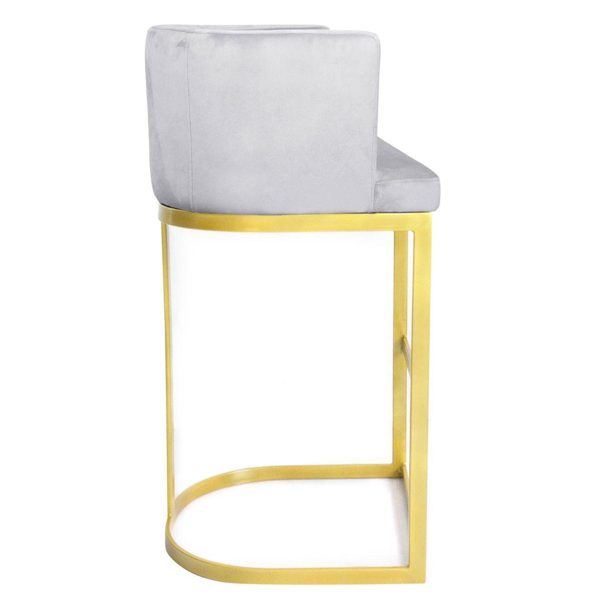 Voir la diapositive 3 : Paris Prix Chaise de Bar Velours Design  Noemy  100cm Argent
