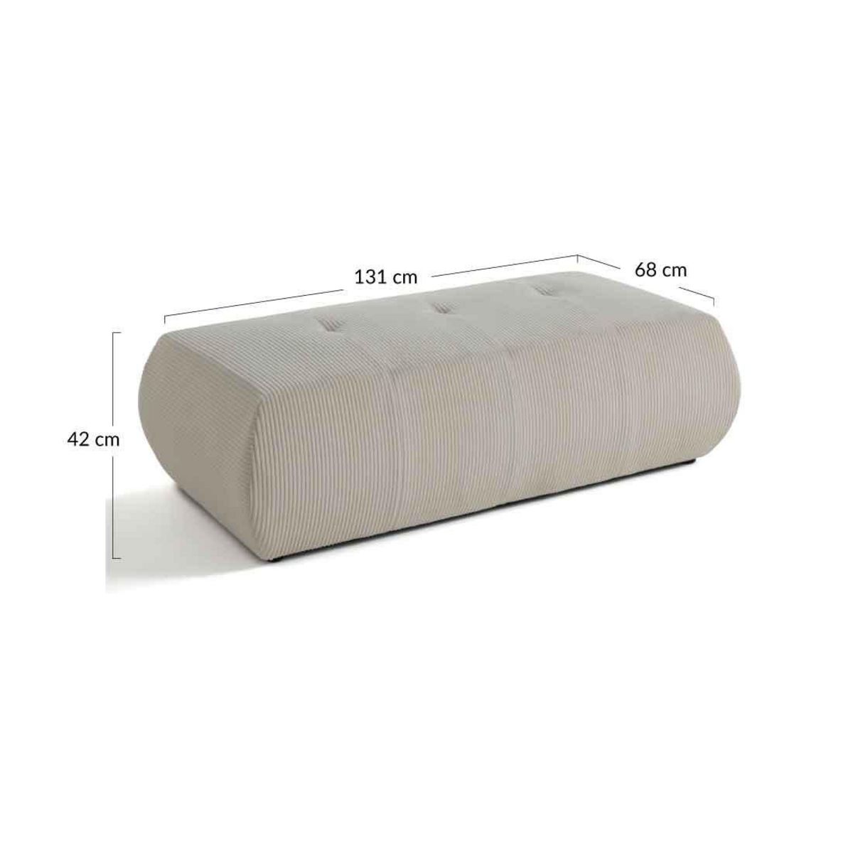 LISA DESIGN Onyx - pouf d'appoint - en velours côtelé