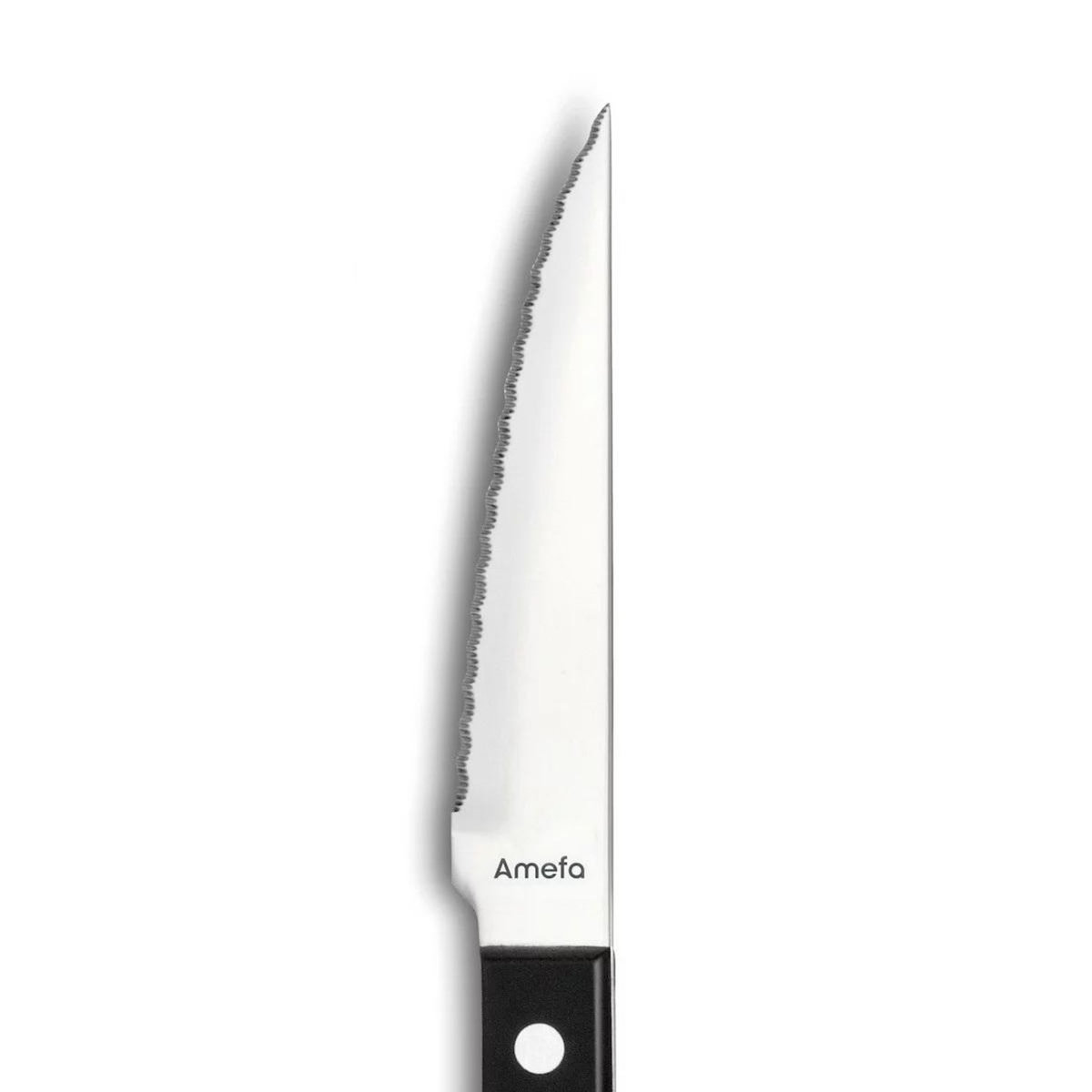 Amefa Coffret 6 couteaux steak lame crantée noir - 700000MB02RB6