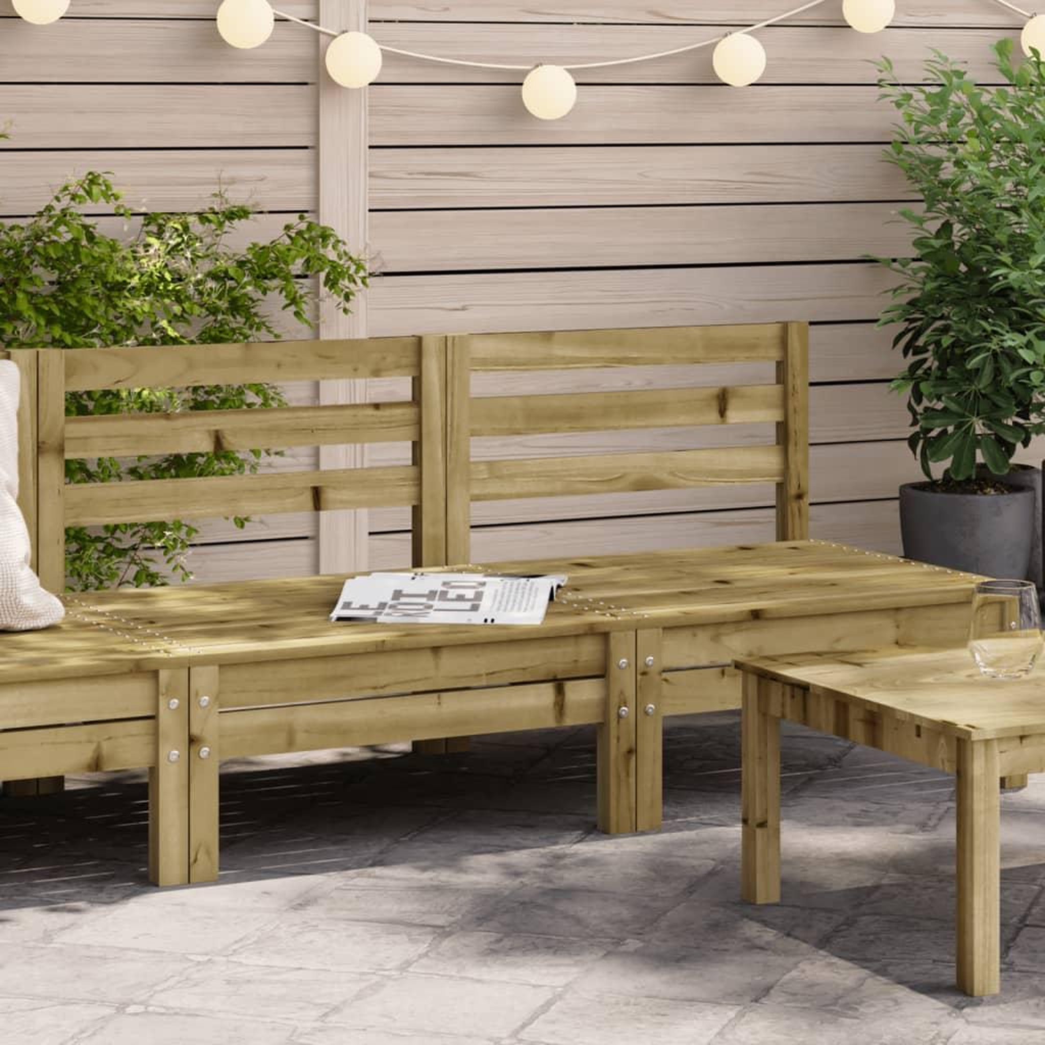 VIDAXL Canapes de jardin sans accoudoirs 2 pcs bois pin impregne