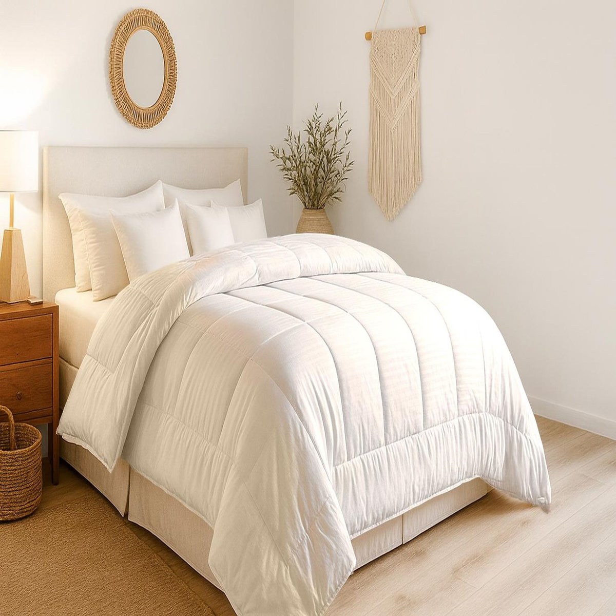 Home collection Couette microfibre 4 saisons 220x240 cm avec garnissage 500 gr/m2