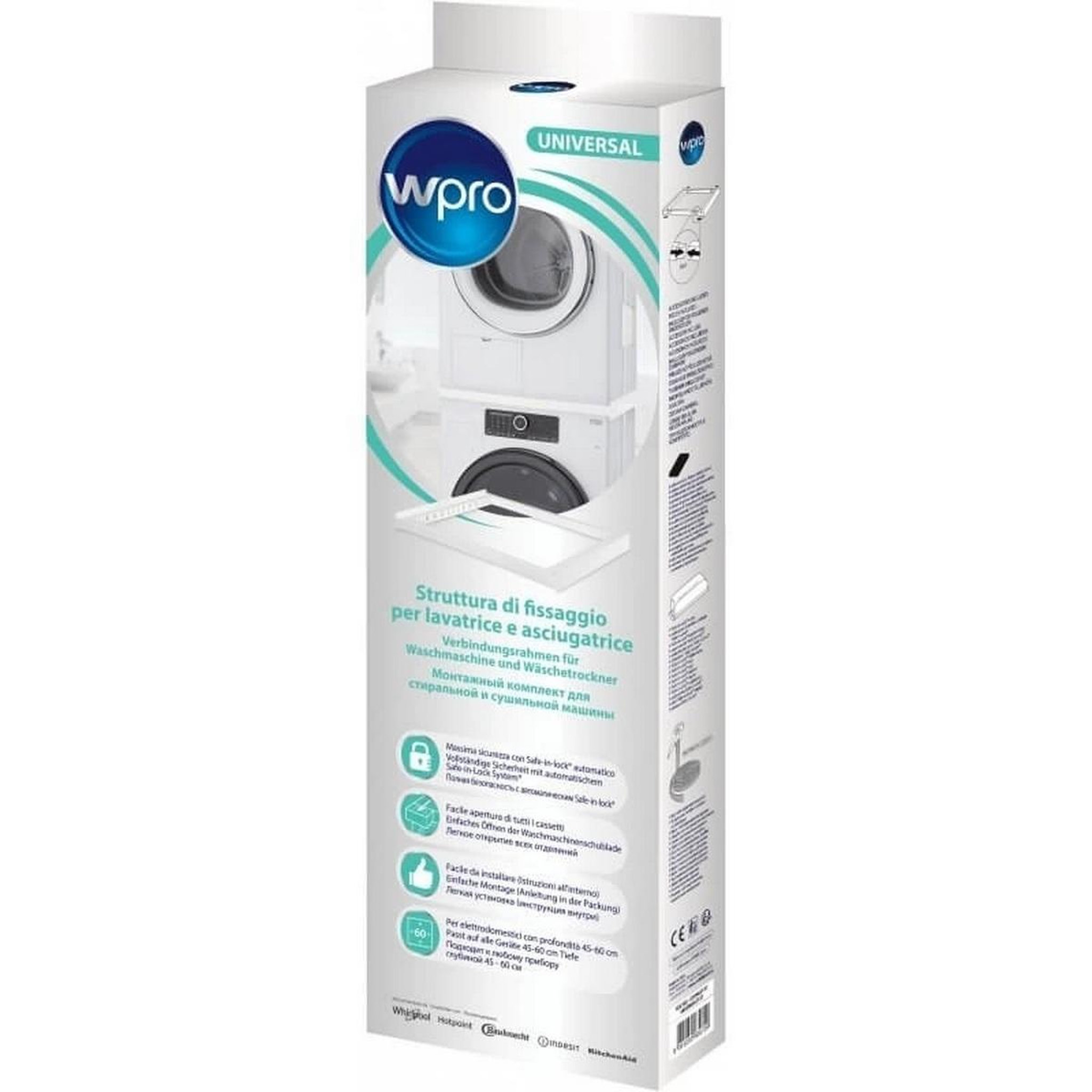 Voir la diapositive 4 : WPRO Kit de superposition pour lave-linge et sèche linge - kcl103