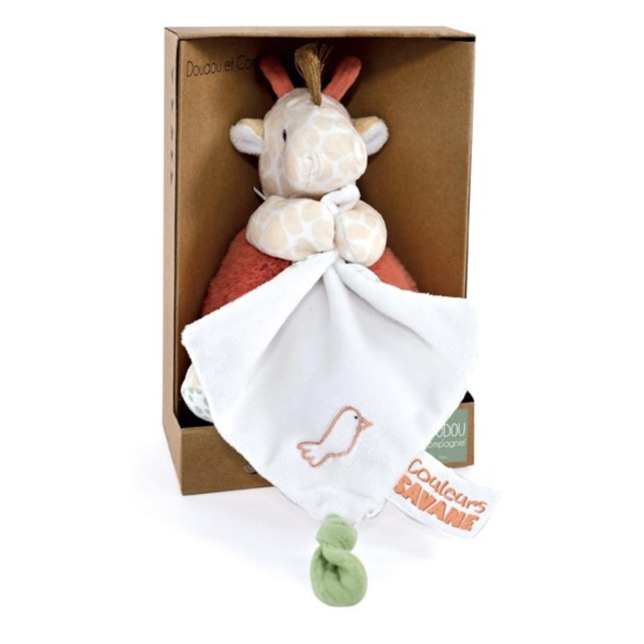 DOUDOU ET COMPAGNIE Peluche girafe avec doudou mouchoir - 15 cm