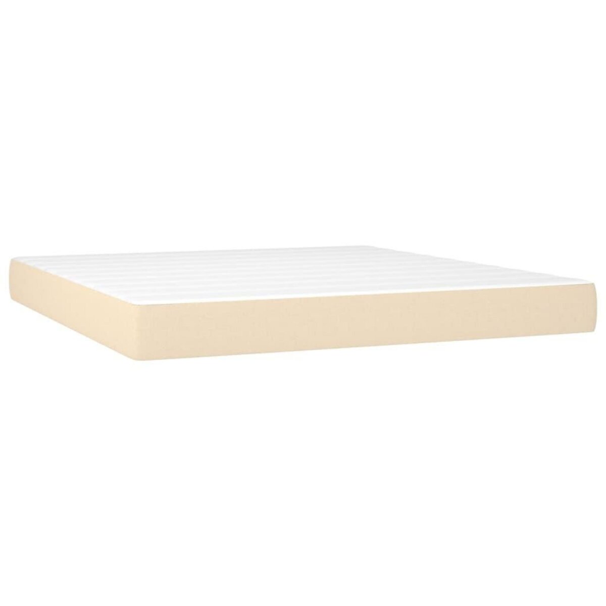 VIDAXL Sommier a lattes de lit avec matelas Creme 180x200 cm Tissu